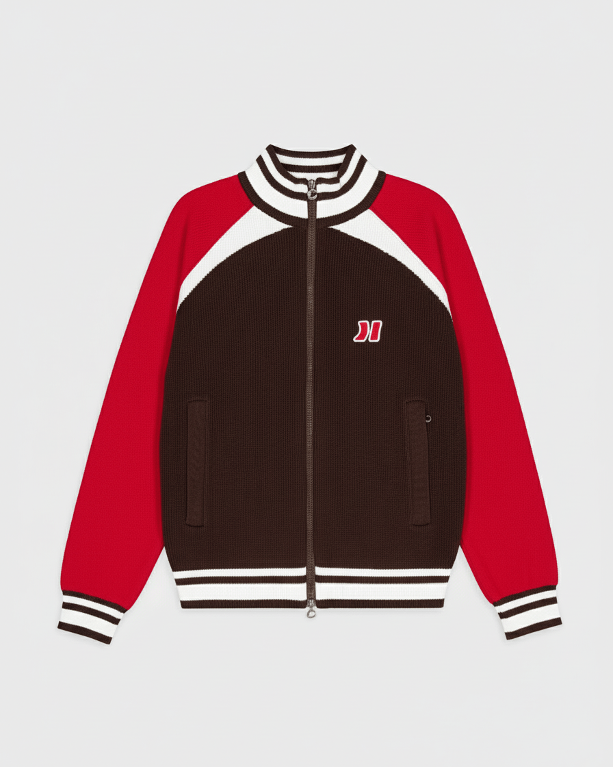 Brown Knit Zipper