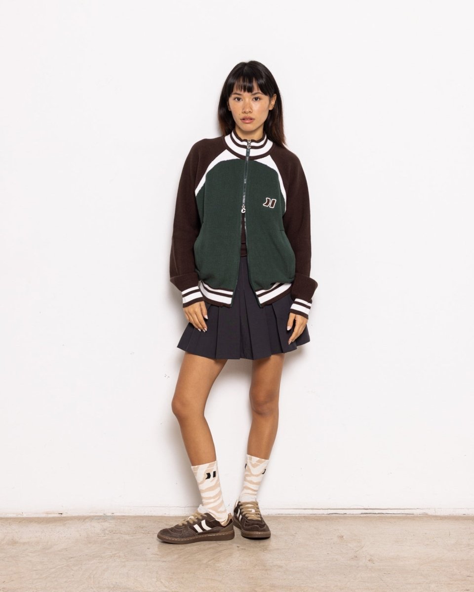 Basil Green Knit Zipper